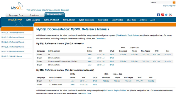 MySQL的(de)文檔